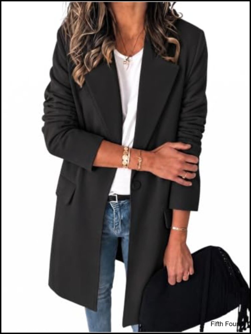 Womens Long Blazer Business Casual Open Front Lapel Suit Jacket Oversized